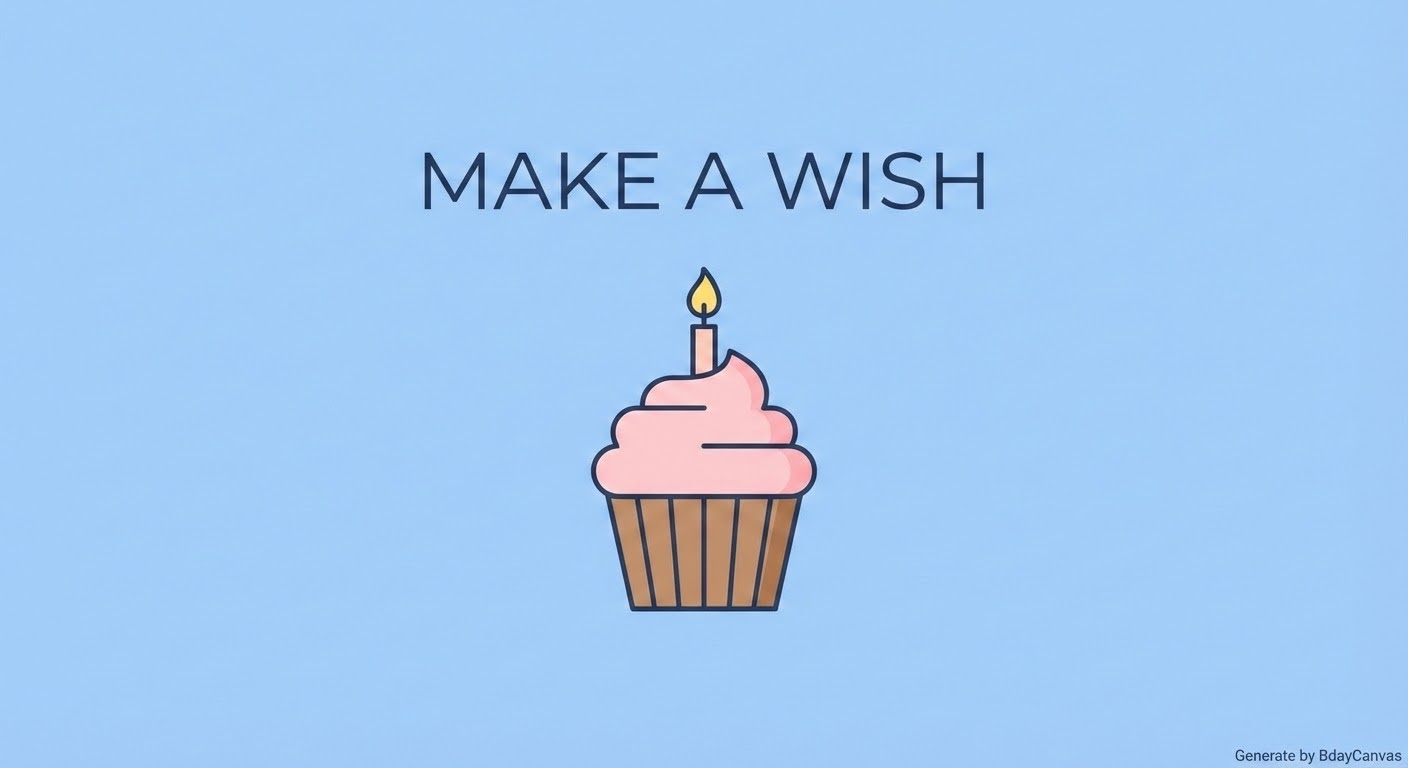 Minimalist design, solid pastel blue background, single cupcake in the center