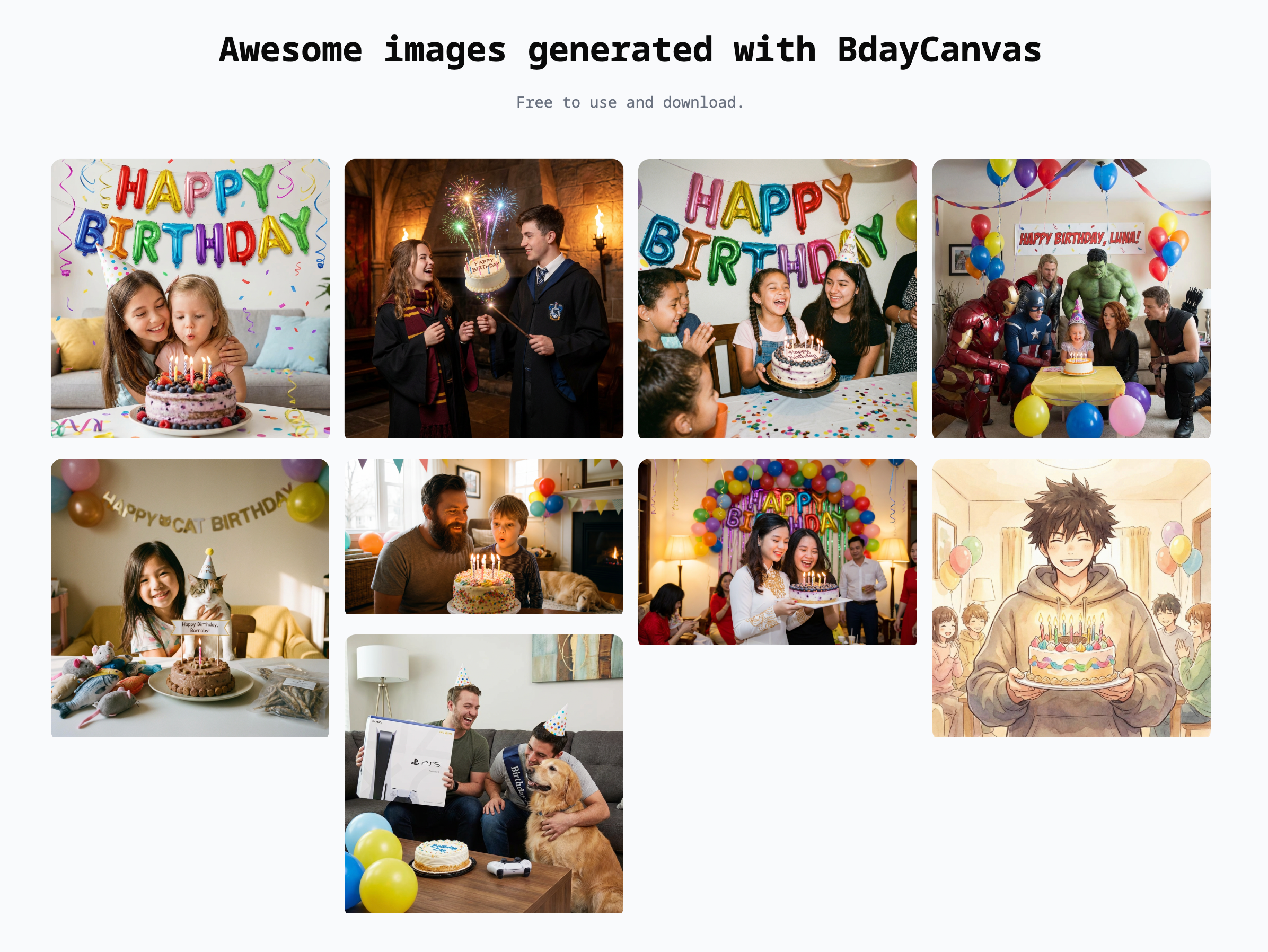 生日畫布 - 人工智能驅動的生成器，為您製作獨特的生日快樂圖像 media 3