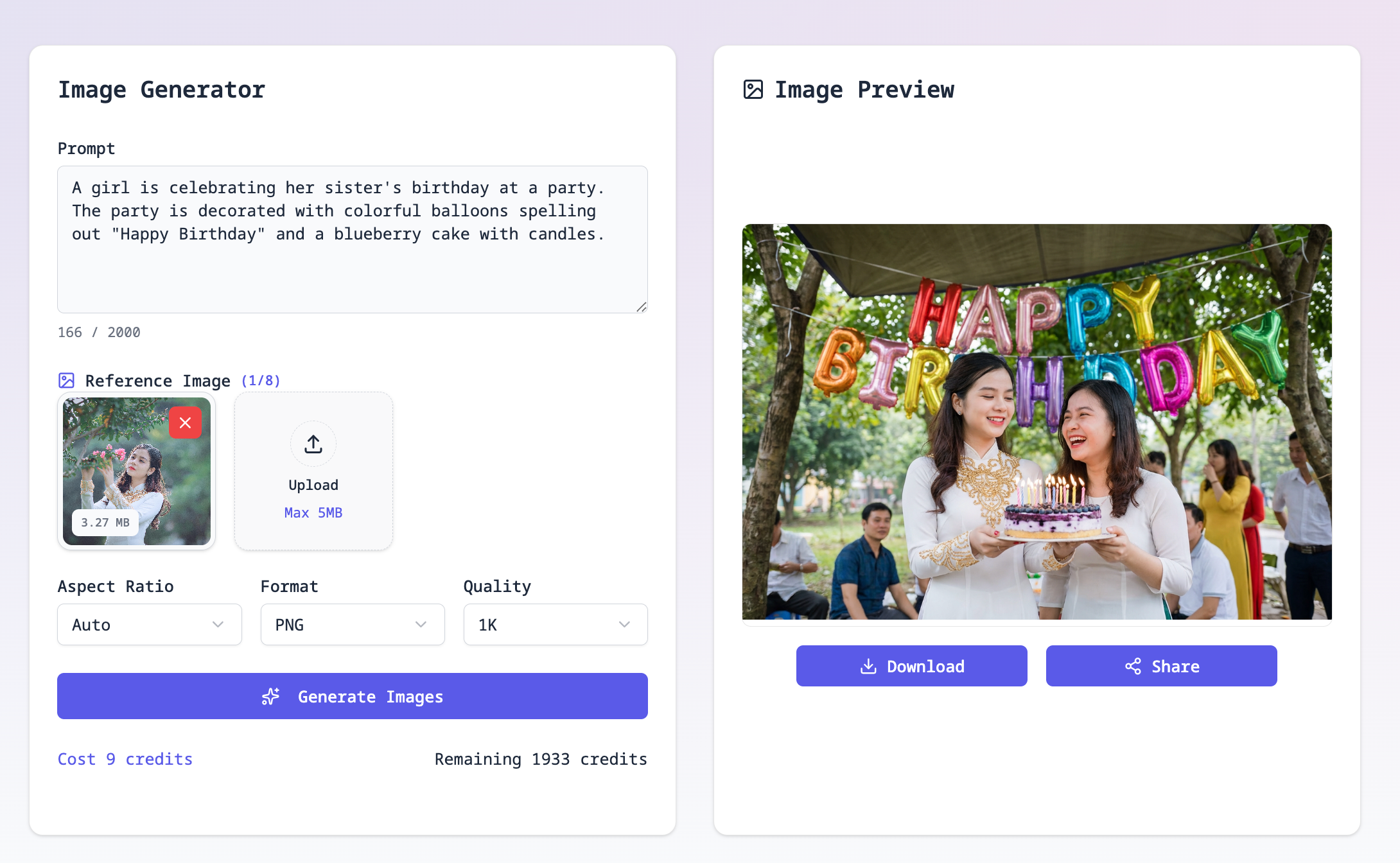 生日畫布 - 人工智能驅動的生成器，為您製作獨特的生日快樂圖像 media 1